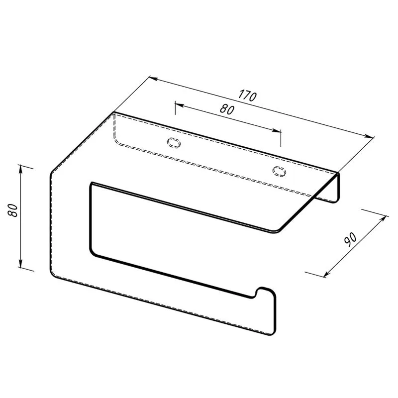 Держатель для туалетной бумаги с полкой хранения, черный REXANT - Фото 4