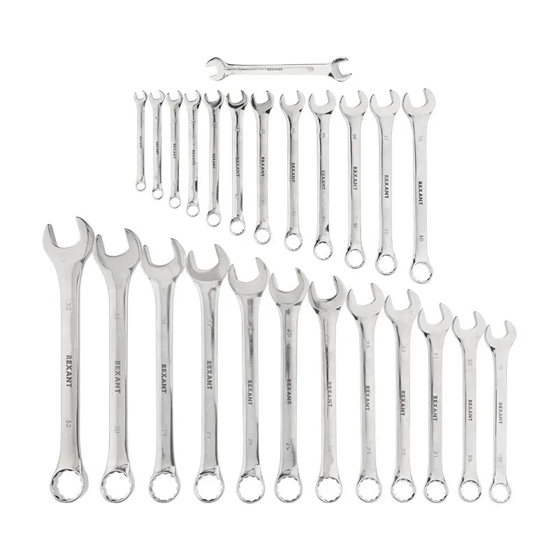 Набор ключей комбинированных 6х32мм, 26 шт, CrV, полированный хром REXANT - Фото 2