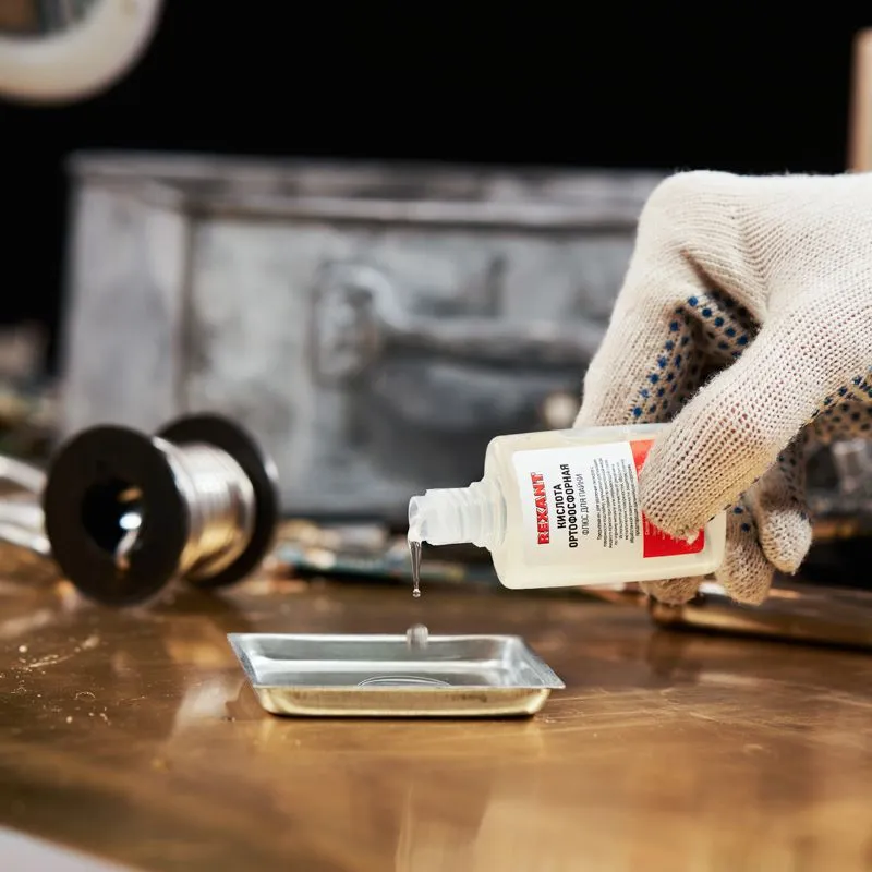 Флюс для пайки, КИСЛОТА ОРТОФОСФОРНАЯ, 30мл, пакет REXANT - Фото 4