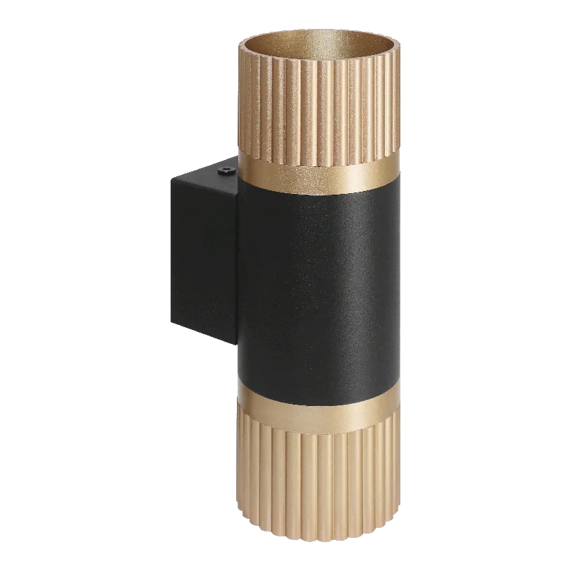 Настенный светильник WOLTA WSL-GU10/W19BG-2 DUO под лампу GU10 Чёрный/золото D55x180 WSL-GU10/W19BG-2