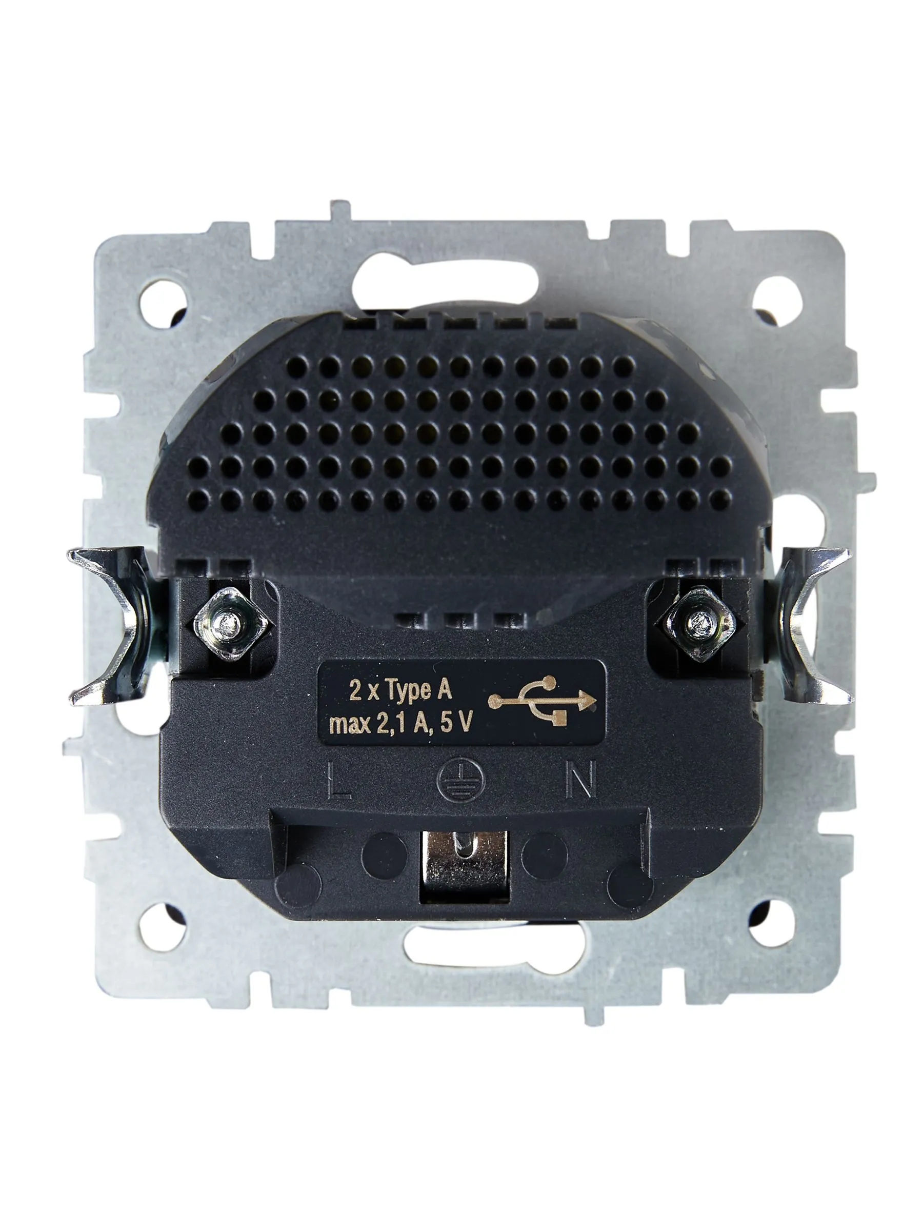 BRITE Розетка 1-местная с заземлением с защитными шторками 16А с USB A+A 5В 2,1А РЮш10-1-БрМ маренго IEK - Фото 4