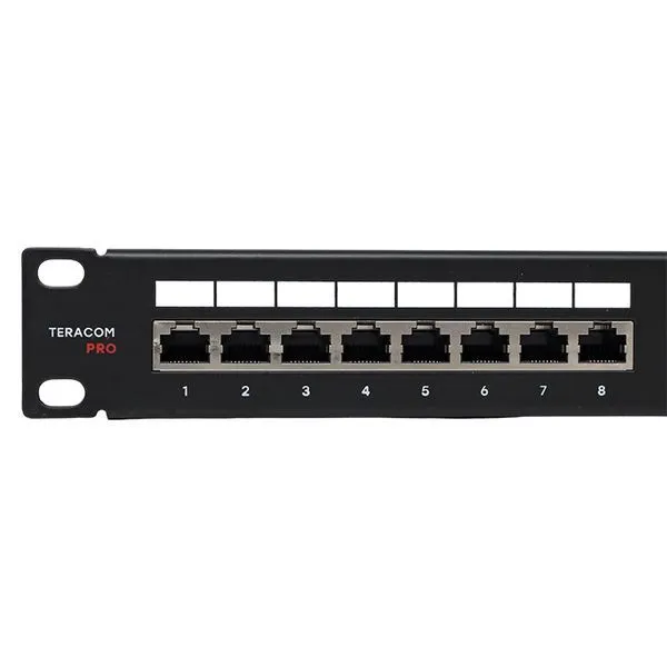 Патч-панель TERACOM PRO 19'' Cat.5E 1U полный экран STP 24 порта RJ-45 Dual IDC с органайзером - Фото 4