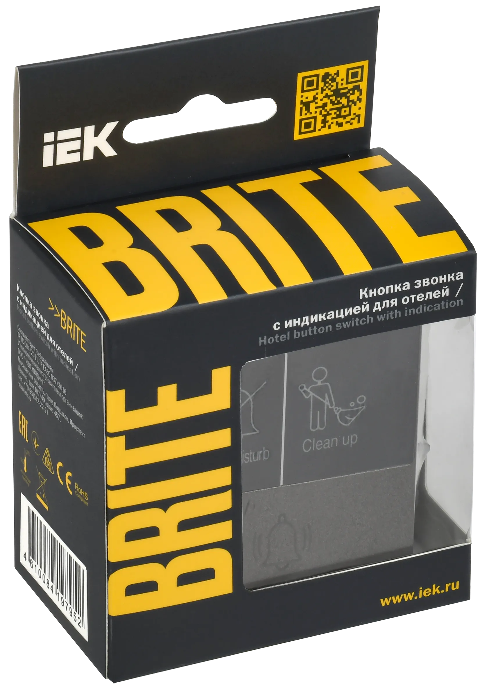 BRITE Кнопка звонка с индикацией для отелей 10А ВС10-1-9-БрТБ темная бронза IEK - Фото 2