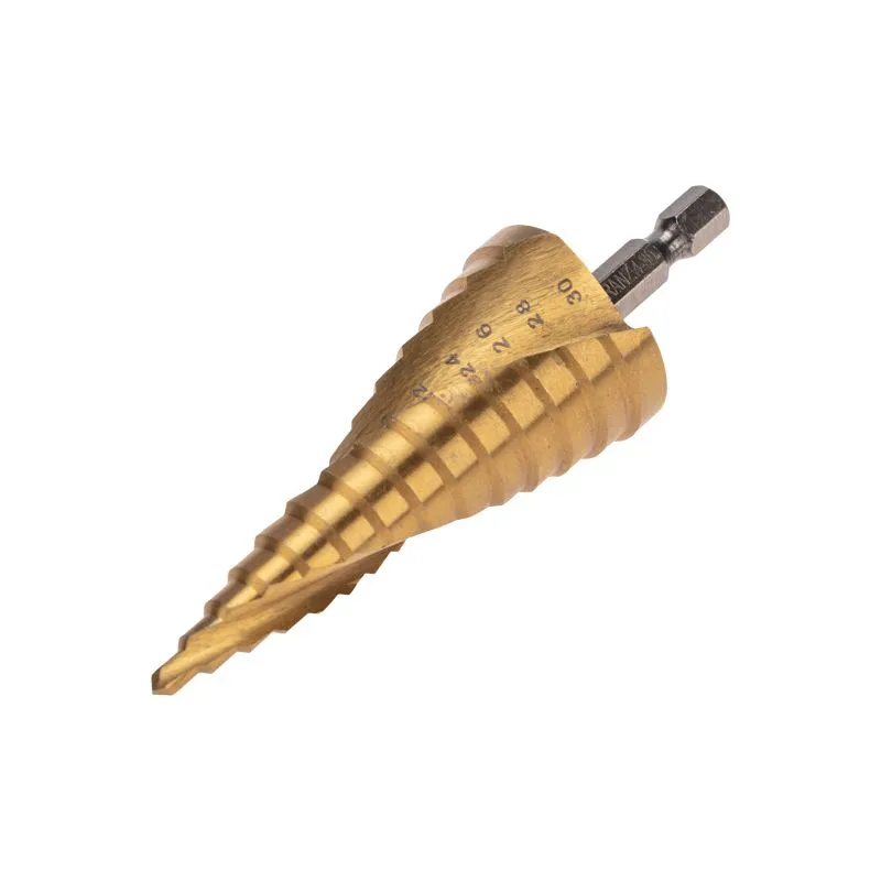 Сверло по металлу ступенчатое ТИТАН 4,0-30,0мм, 98мм, 65 HRC, Р6М5 TiN KRANZ - Фото 2