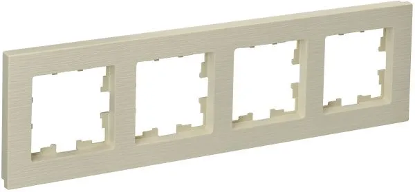 BRITE Рамка 4-местная РУ-4-Бр бежевый рифленый IEK BR-M42-51-K10