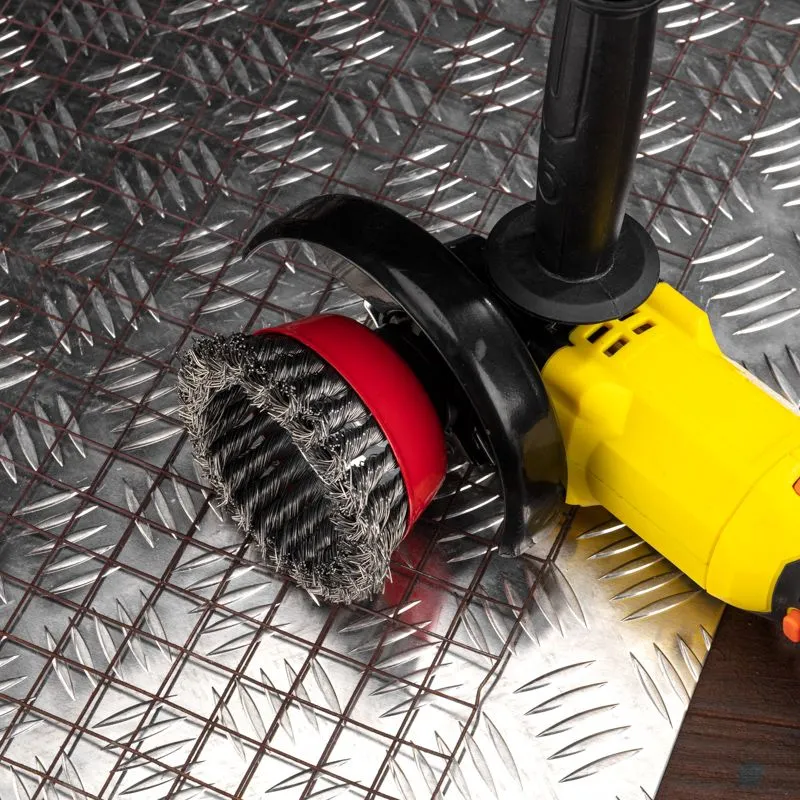 Щетка чашечная для УШМ, крученая стальная проволока, 100мм, М14 KRANZ - Фото 4