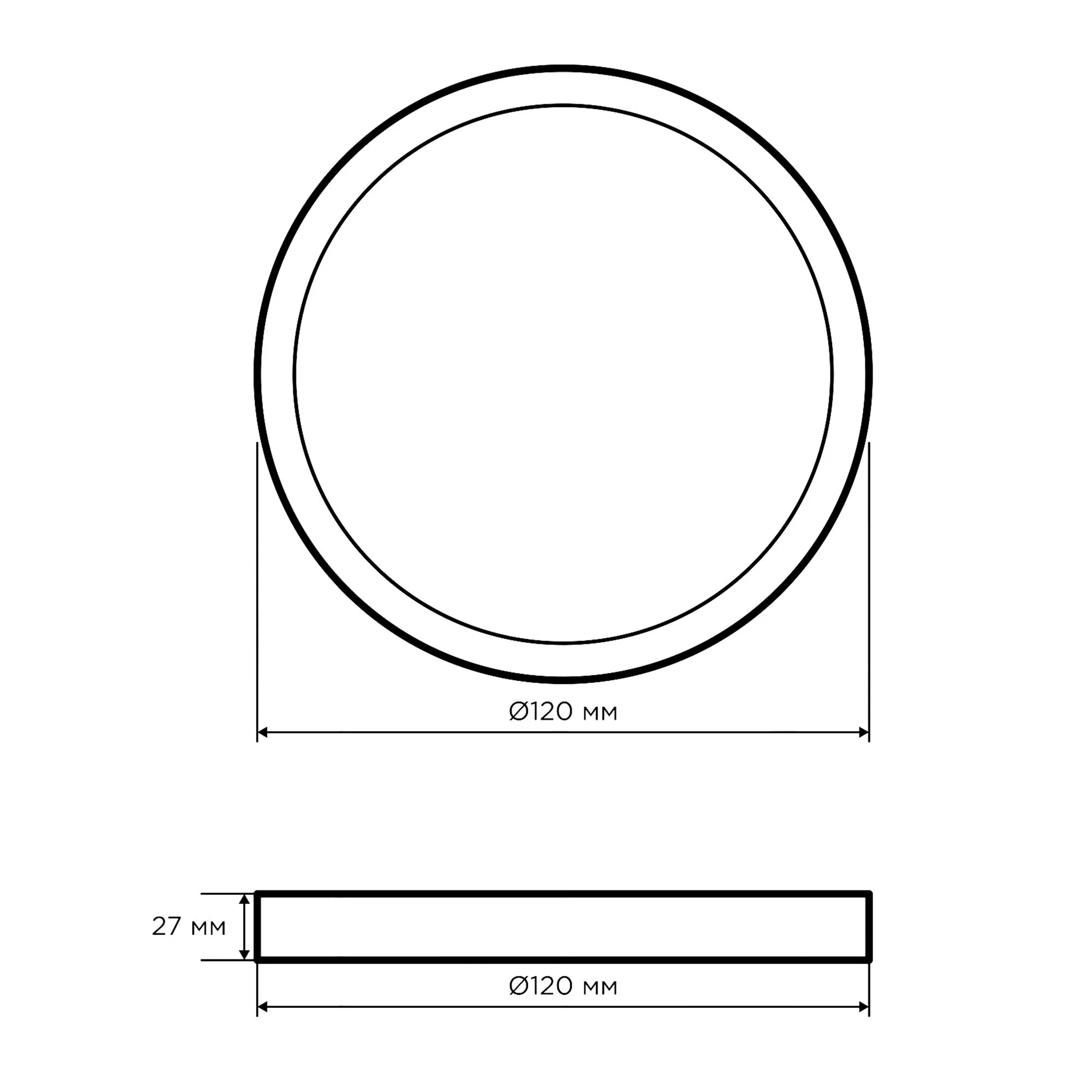 Панель светодиодная накладная круглая 10Вт, 800Лм, Ф120мм, 2700К, Apeyron - Фото 13