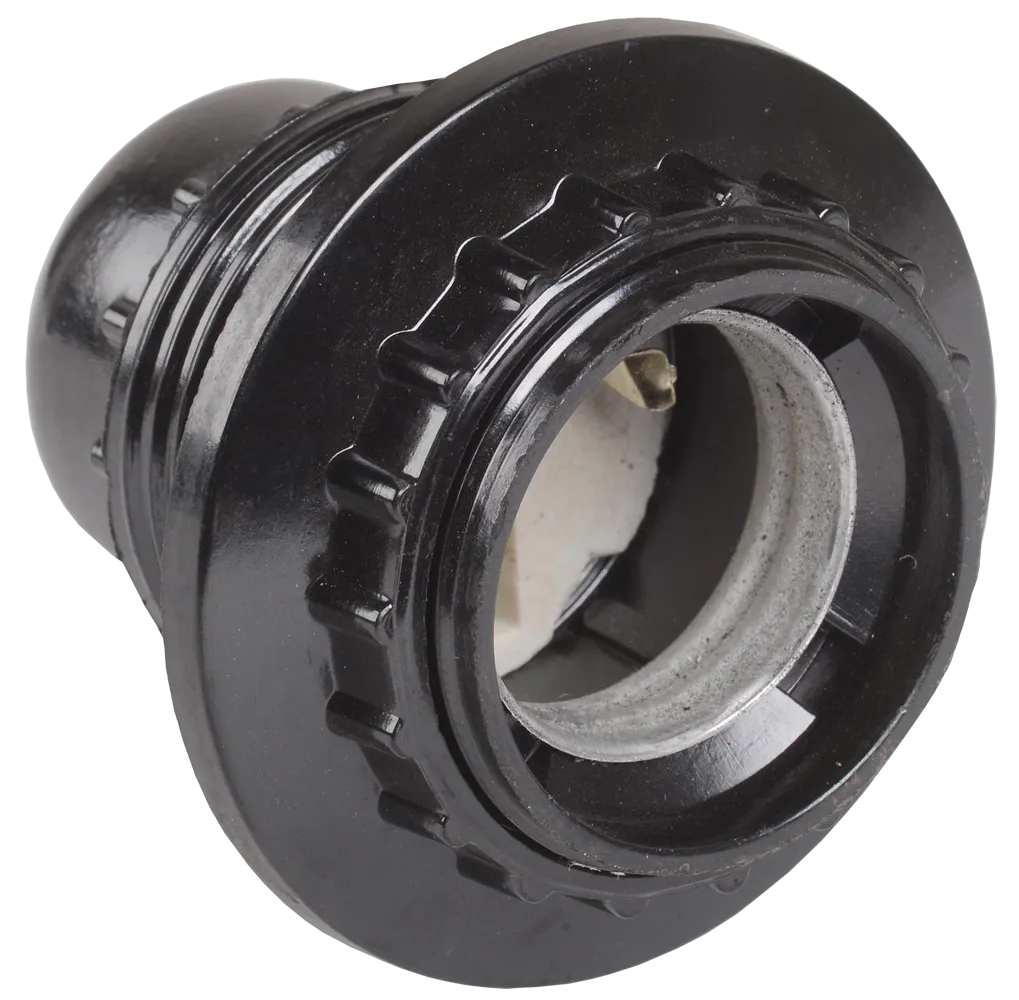 Патрон с кольцом Пкб27-04-К11 карболитовый Е27 черный (50шт) (стикер на изделии) IEK EPK11-04-01-K01