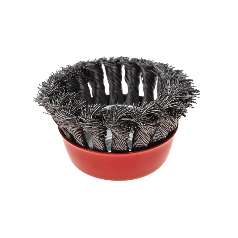 Щетка чашечная для УШМ, крученая стальная проволока, 75мм, М14 KRANZ - Фото 4