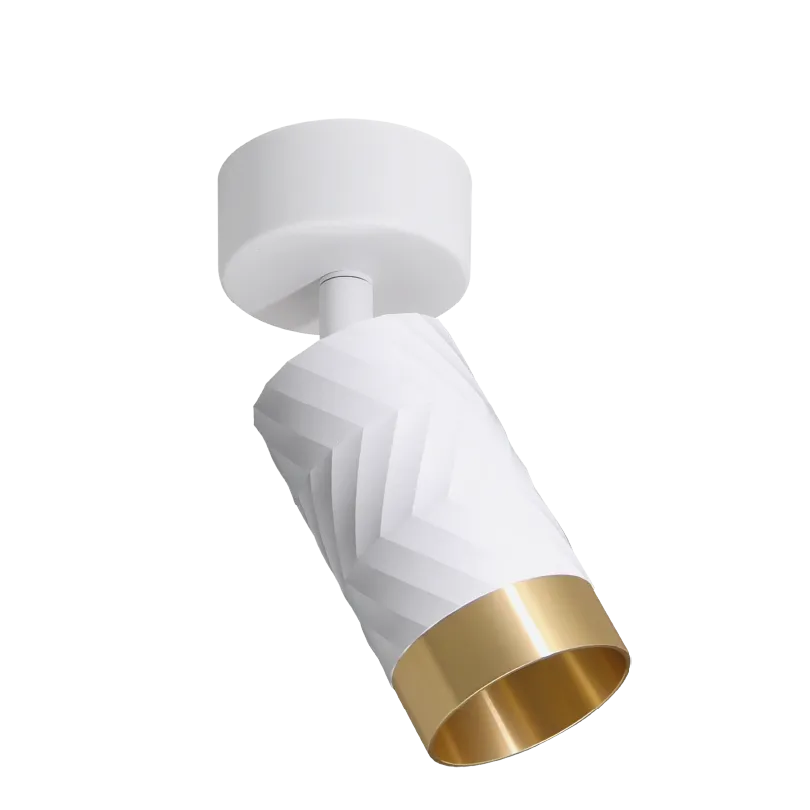 Накладной светильник WOLTA WSL-GU10/S09WG IP20 под лампу GU10 Белый/золото LINEA D60x170 1/50 - Фото 8