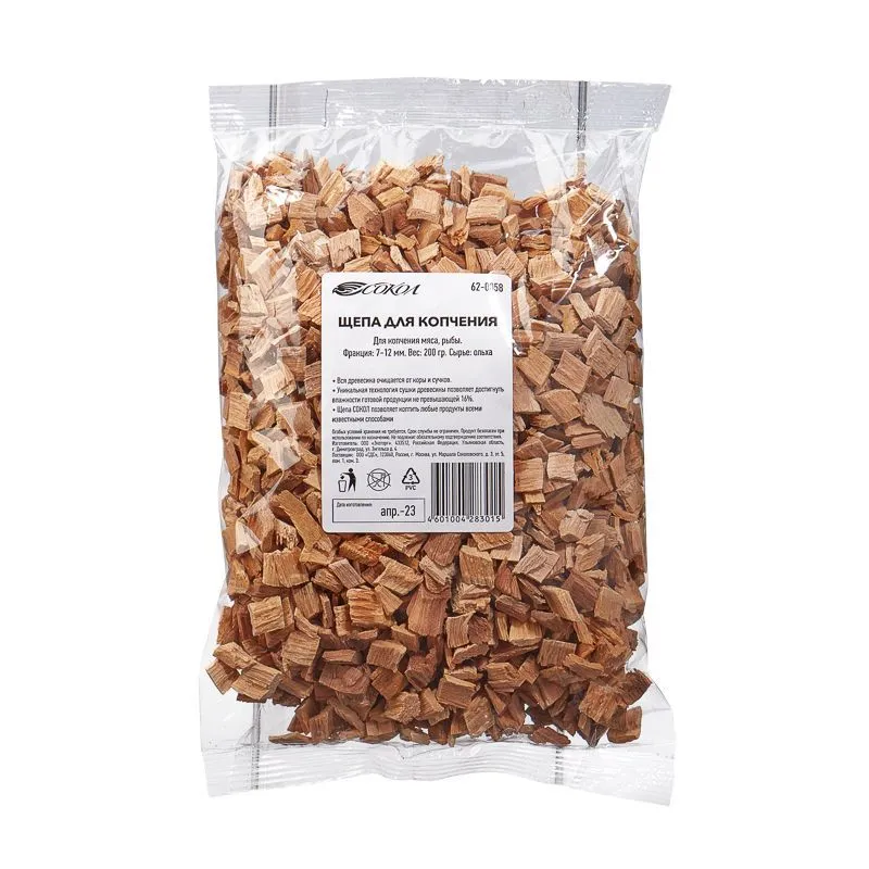 Щепа для копчения, ольха, 200г СОКОЛ 62-0058