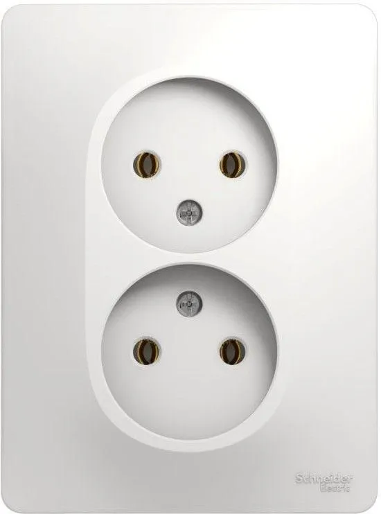 Розетка 2-м СП Glossa 16А IP20 без заземл. бел. SE GSL000120
