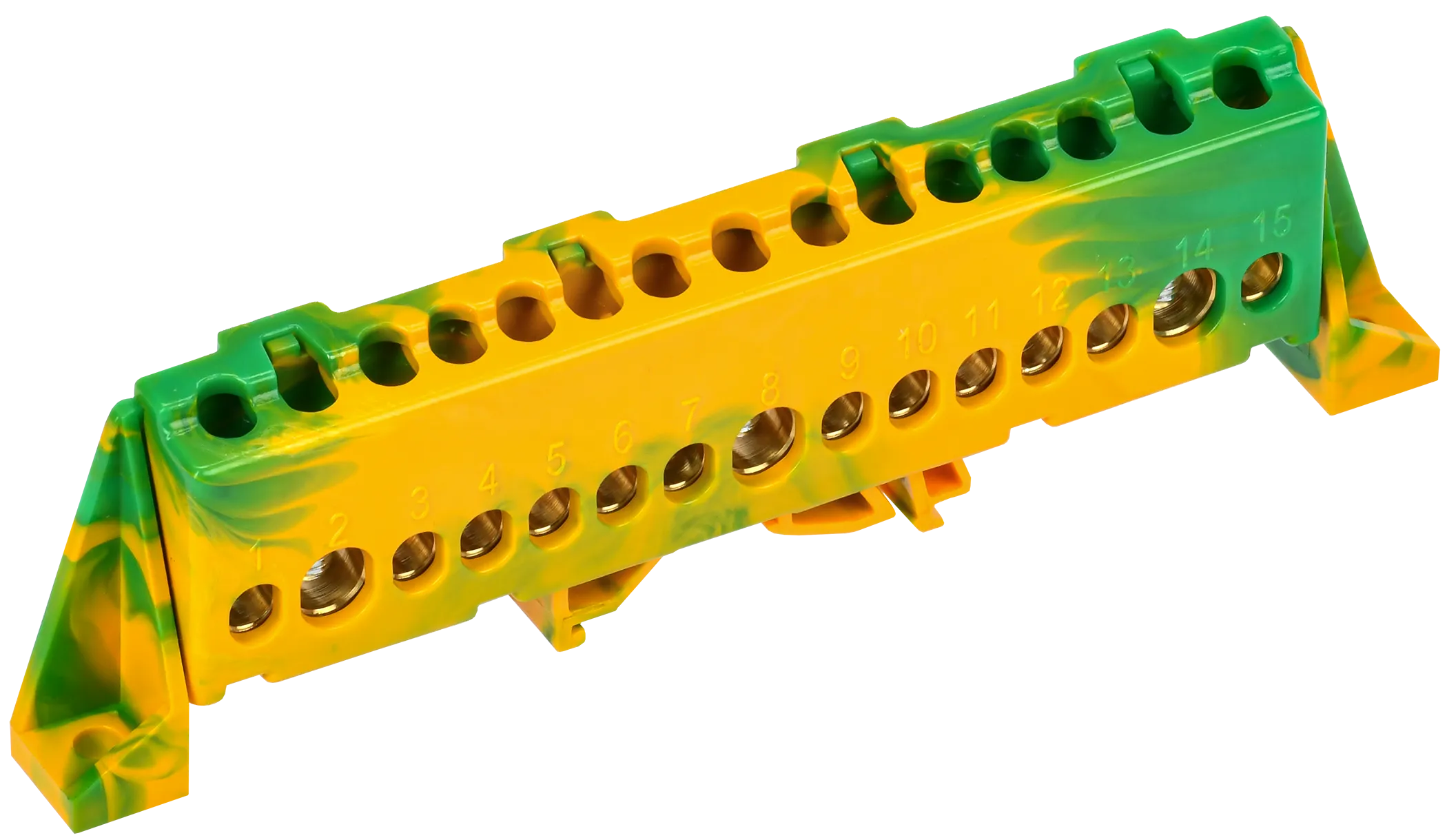 TEKFOR Шина PE "земля" в комбинированном DIN-изоляторе "Стойка" 8х12-15-ЖЗ IEK TF-NN20-15-DP-K52