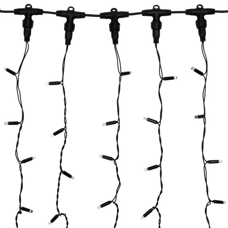 Гирлянда "Светодиодный Дождь" 2х3м, постоянное свечение, черный провод "КАУЧУК", 230 В, диоды ЖЁЛТЫЕ - Фото 4