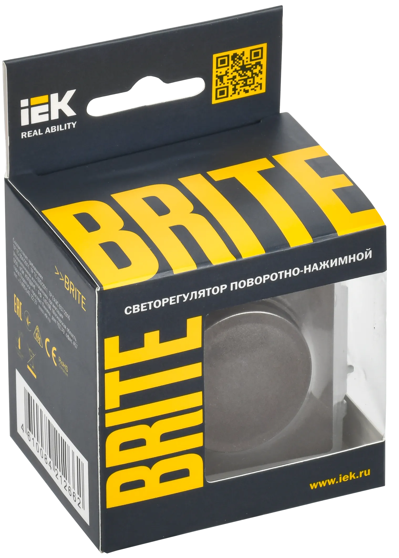 BRITE Светорегулятор поворотно-нажимной 600Вт СС10-1-0-БрТБ темная бронза IEK - Фото 2