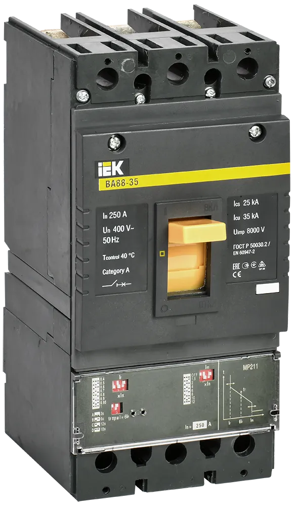 Выключатель автоматический ВА88-35 3Р 250А 35кА с электронным расцепителем MP 211 IEK