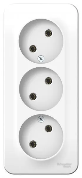 Розетка 3-м ОП Blanca 16А IP20 250В без заземл. без защ. шторок с изолир. пластиной бел. SE BLNRA000311 - Фото 2