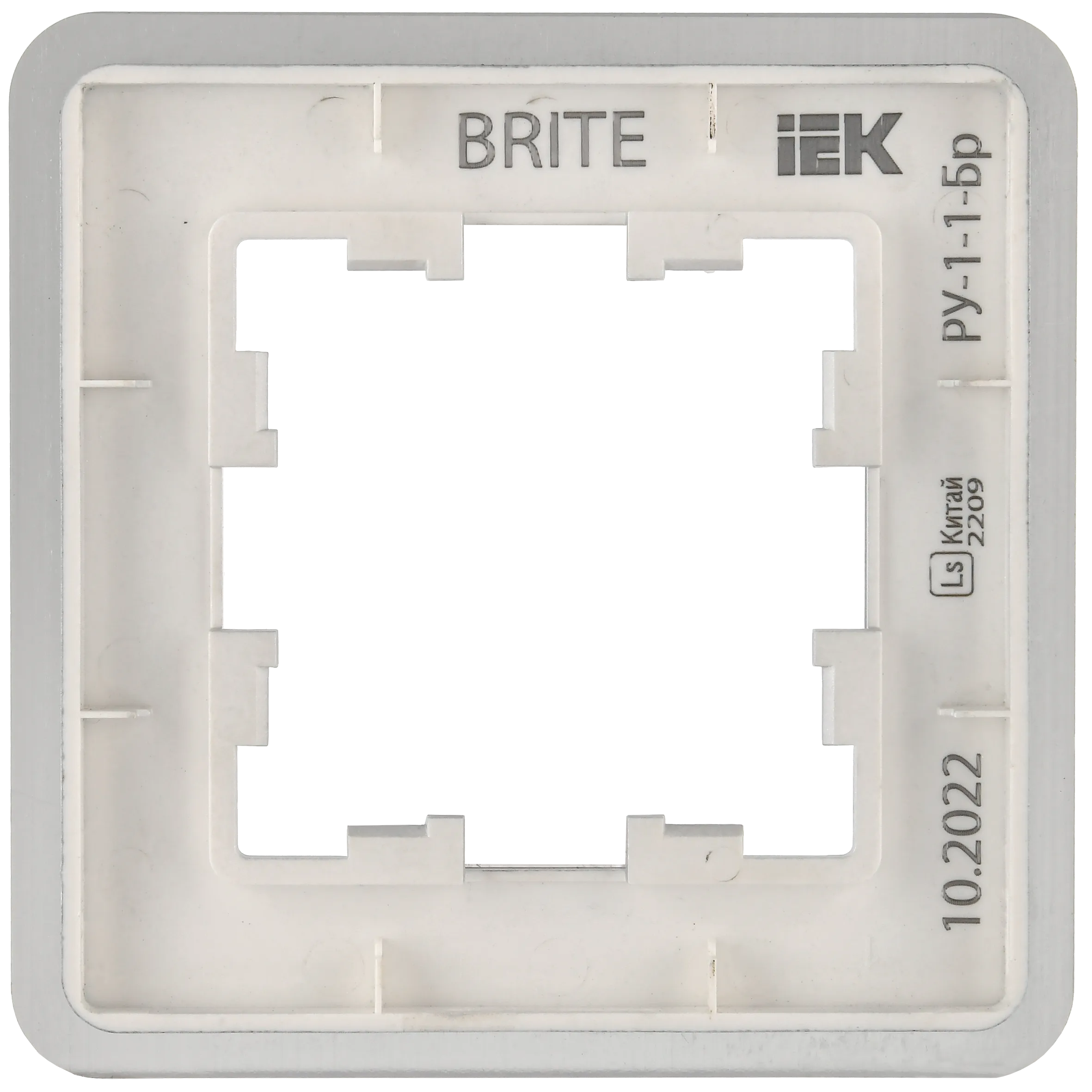 BRITE Рамка 1-местная РУ-1-1-Бр металл алюминий RE AL IEK - Фото 4