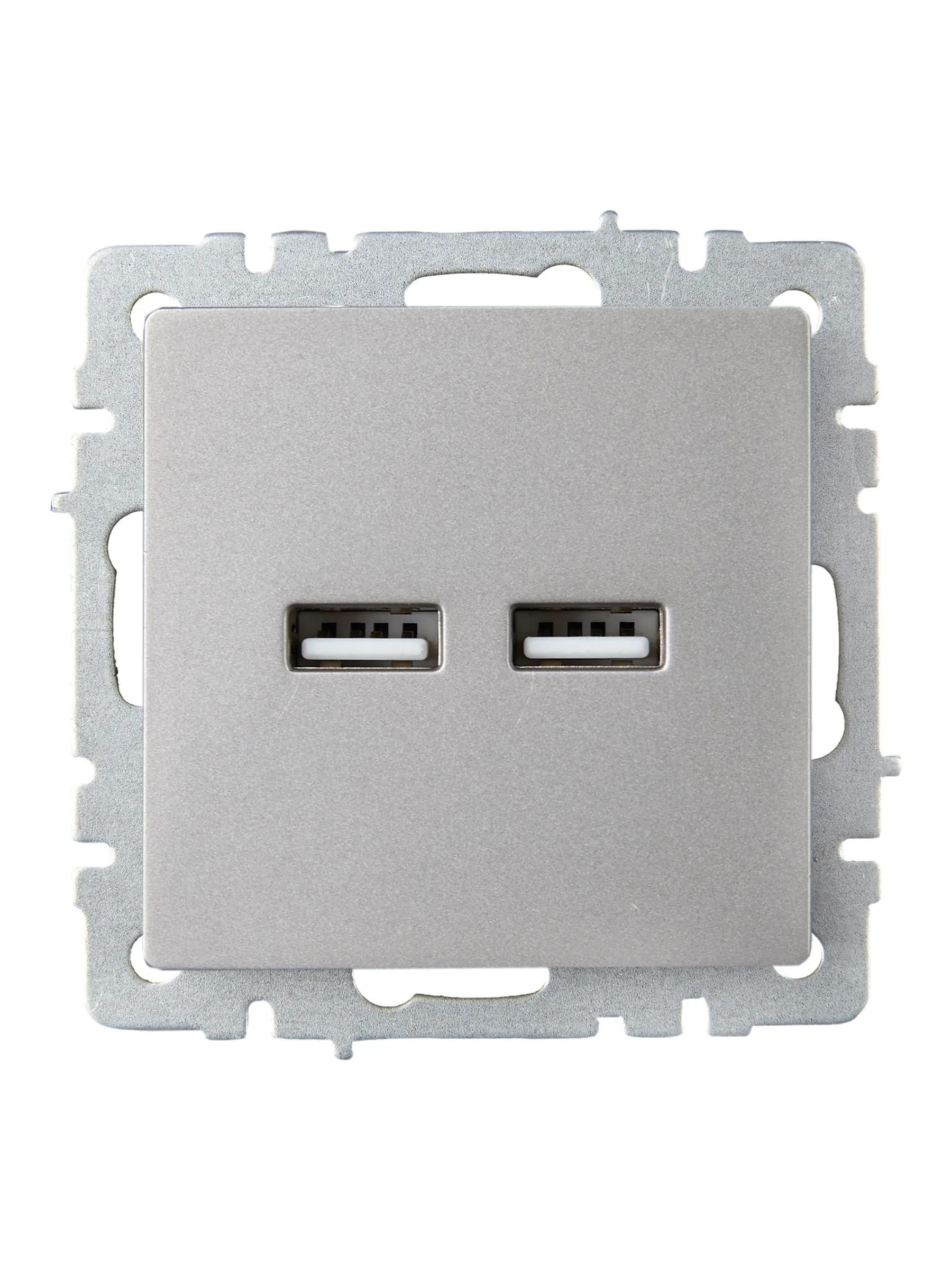 BRITE Розетка USB A+A 5В 3,1А РЮ10-1-БрС сталь IEK - Фото 5