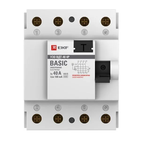 УЗО 4P 40А 100мА тип АС эл. Basic - Фото 2