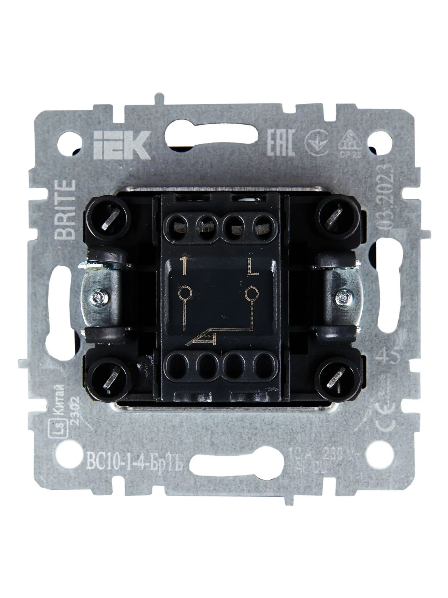 BRITE Выключатель 1-клавишный самовозвратный 10А ВС10-1-4-БрТБ темная бронза IEK - Фото 4