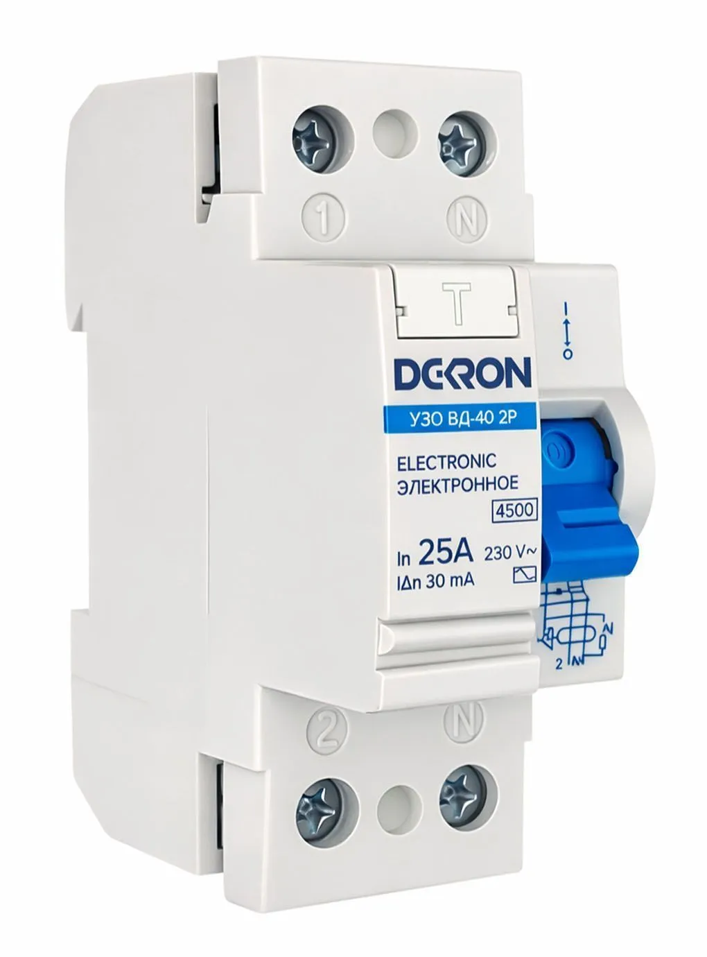 Устройства защитного отключения УЗО ВД-40 2P 25А/30мА тип АС 4.5кА - Фото 2