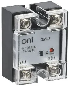 Реле твердотельное OSS-2 40А 380В AC 3-32В DC ONI OSS-2-3-40-B