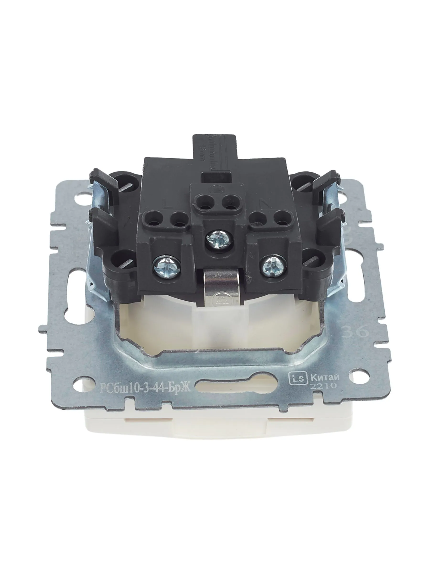 BRITE Розетка 1-местная с заземлением с защитными шторками и крышкой 16А IP44 РСбш10-3-44-БрЖ жемчуг IEK - Фото 5