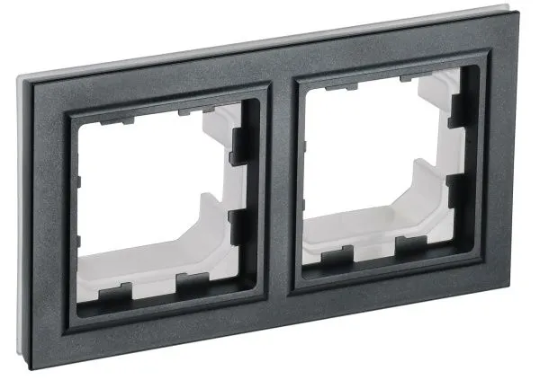 BRITE Рамка 2-местная IP44 РУ-2-БрЧ-44 черный IEK BR-M22-44-K02