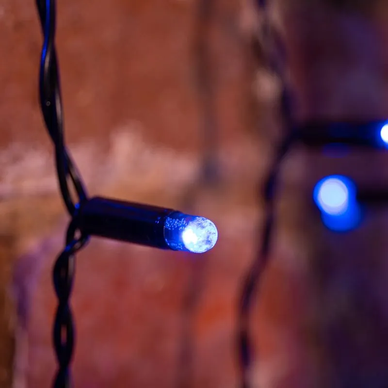 Гирлянда Светодиодный Дождь 2х1,5м, постоянное свечение, черный провод, 230 В, диоды СИНИЕ (шнур пит - Фото 2