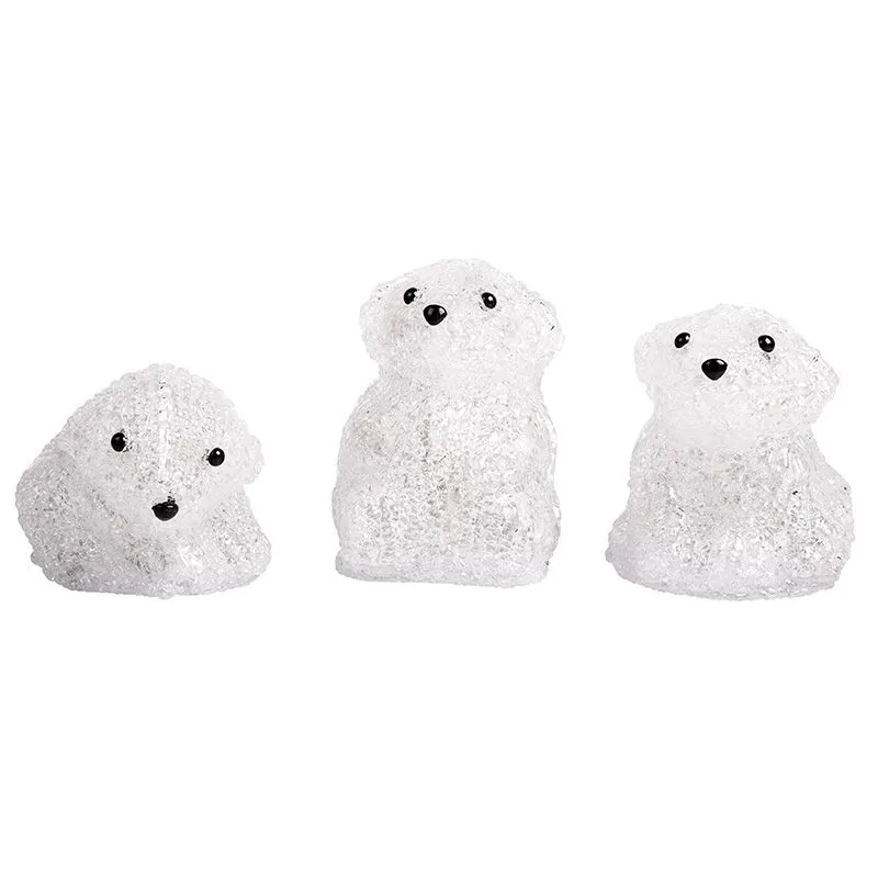 Акриловая светодиодная фигура "Медвежата" 3 шт, 20 см, 60 светодиодов, IP 20, понижающий трансформат - Фото 5