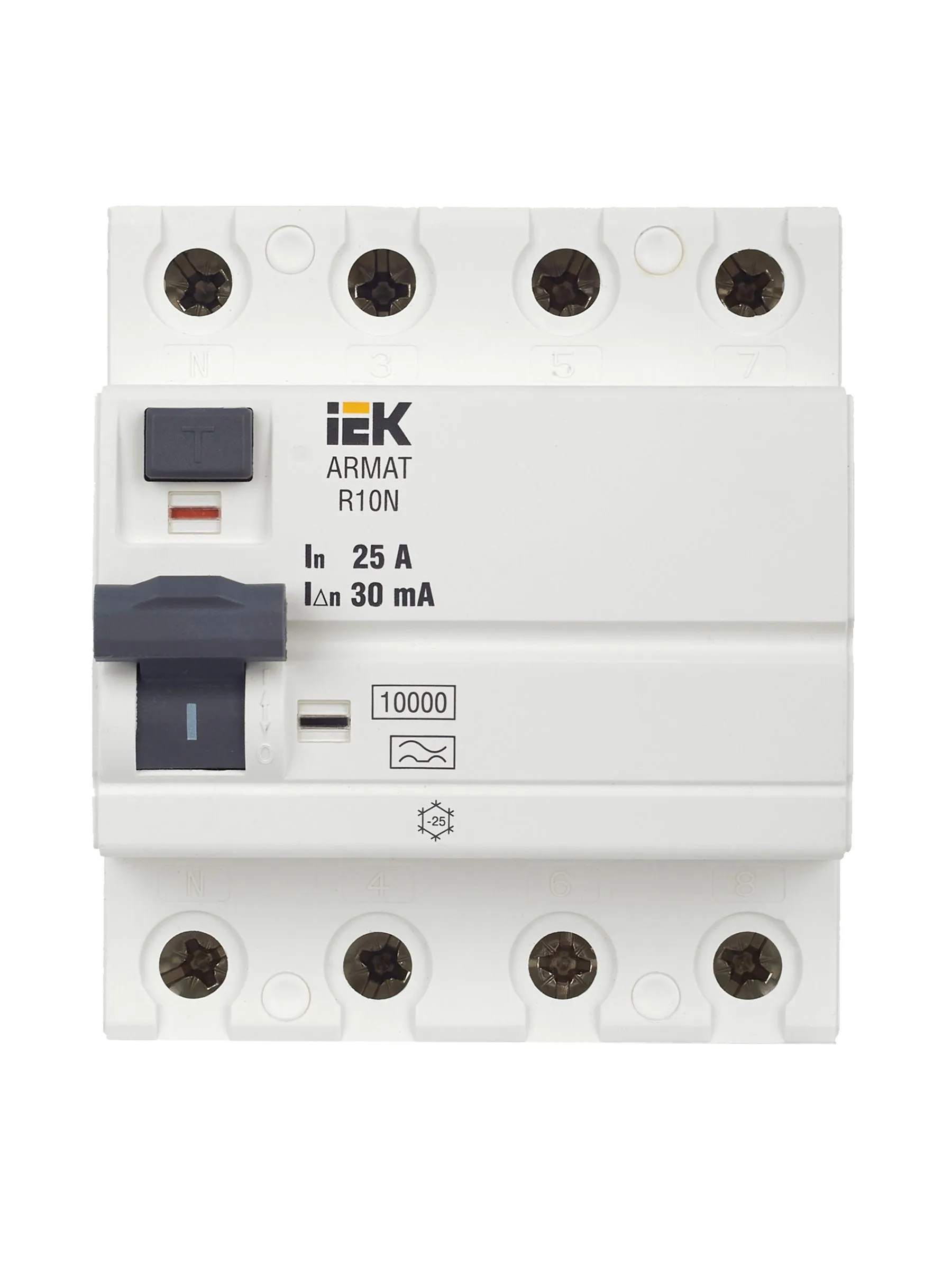 ARMAT Выключатель дифференциального тока R10N 4P 25А 30мА тип A IEK - Фото 10