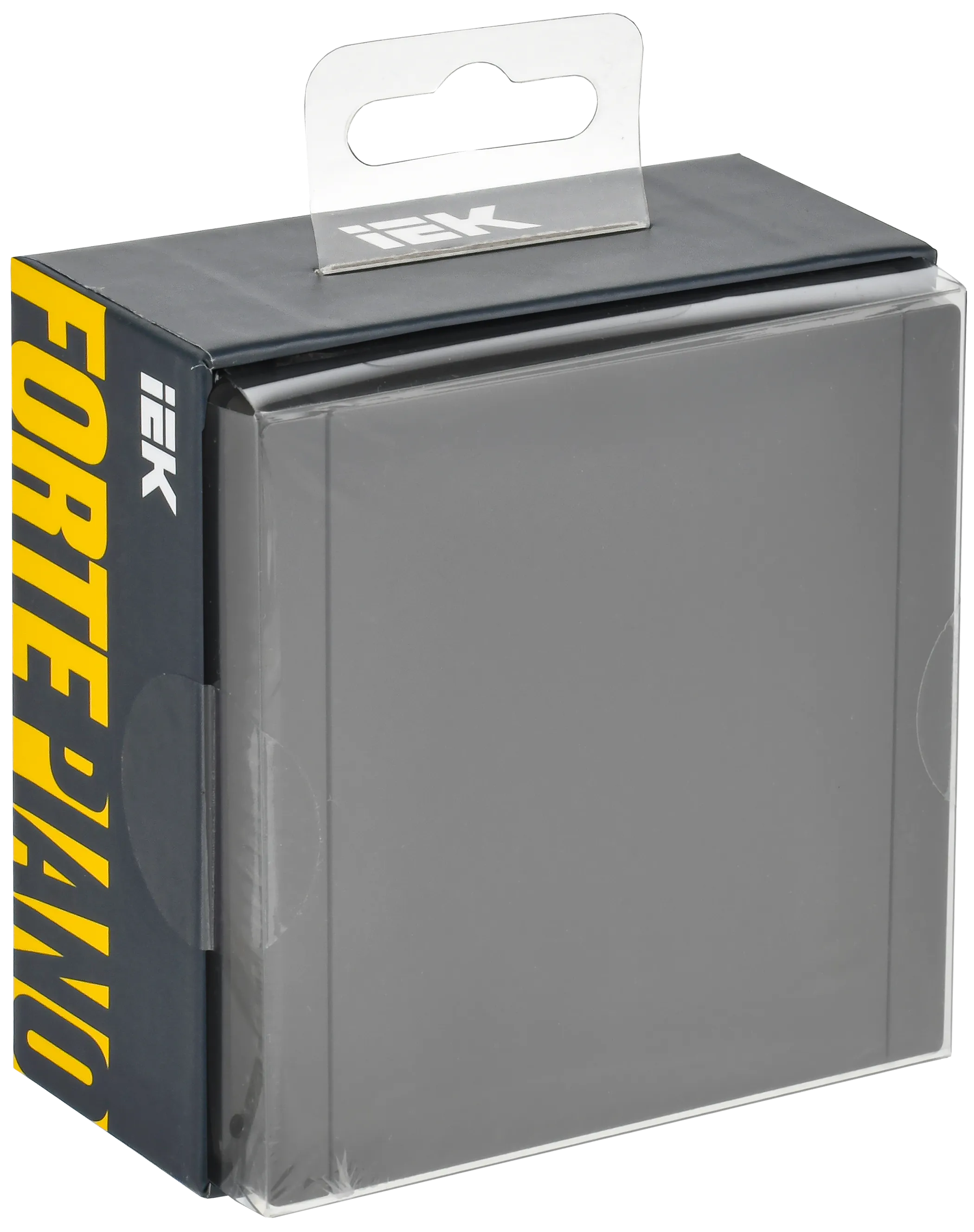 FORTE&PIANO Розетка 1-местная с заземлением с защитными шторками и крышкой безвинтовое крепление 16А IP44 FP319 серый IEK - Фото 2