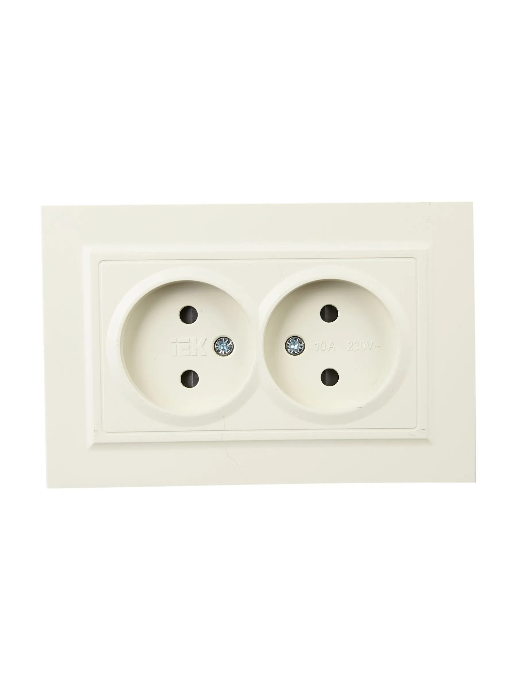 BRITE Розетка 2-местная без заземления с защитными шторками 10А в сборе РСш12-2-БрКр бежевый IEK - Фото 6