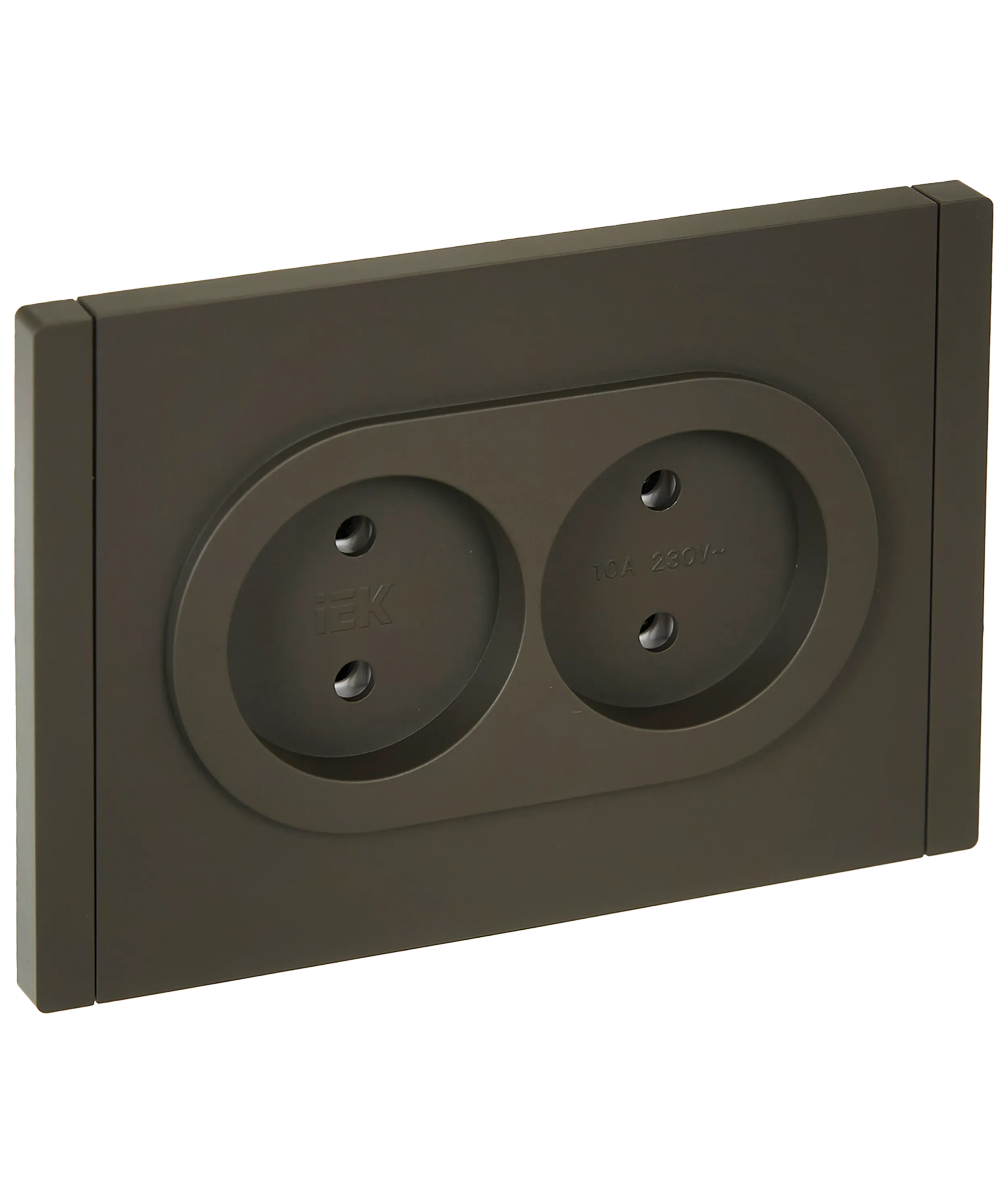 FORTE&PIANO Розетка 2-местная без заземления без защитных шторок безвинтовое крепление 10А FP326 серый IEK