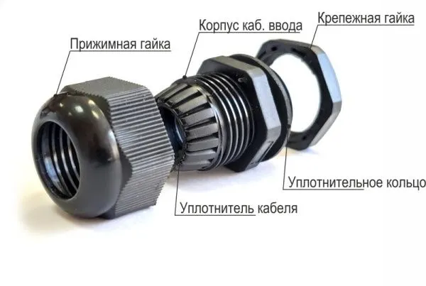 Сальник MG  63 пластик (37-44мм) IP68 черный ГОФРОМАТИК (ЗЭТАРУС) - Фото 4