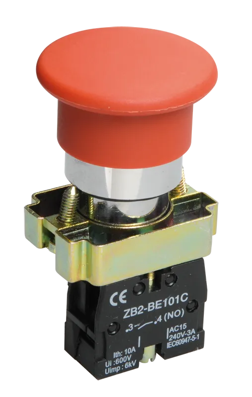 Кнопка управления LAY5-BC41"Грибок" без подсветки красная 1NO IEK