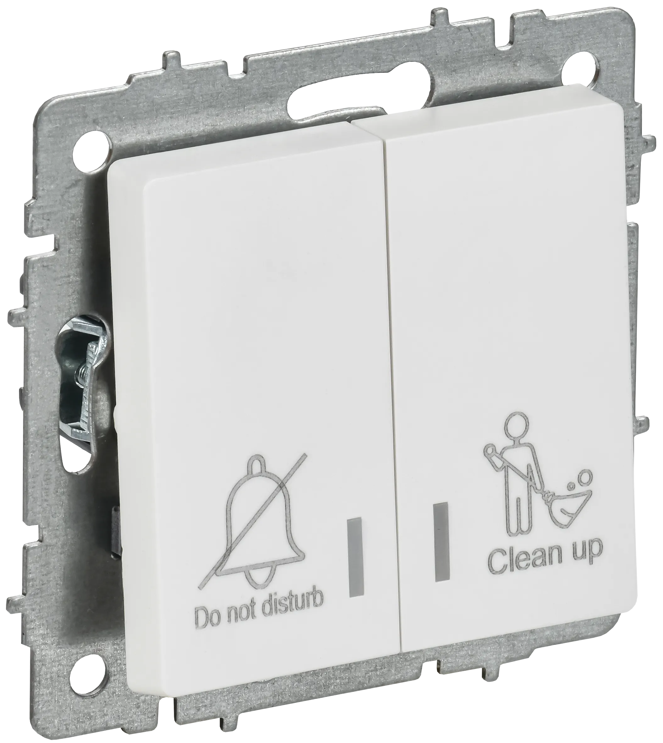 BRITE Выключатель 2-клавишный с индикацией для отелей 10А ВС10-2-9-БрАБ арктический белый IEK BR-V20-2-10-K91