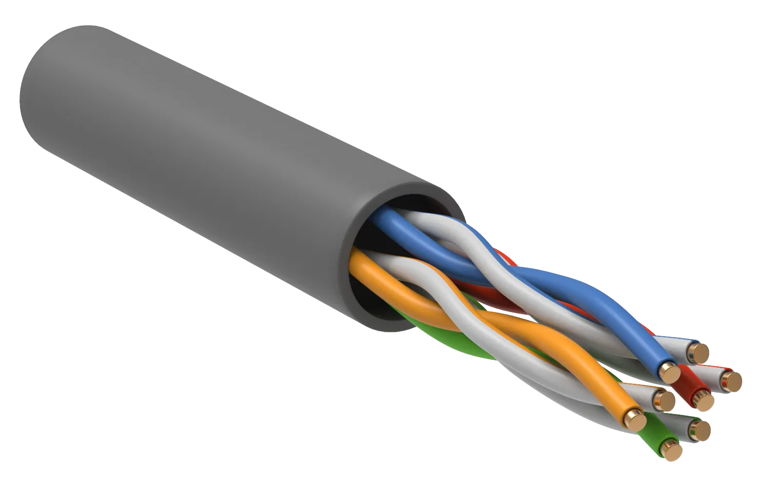 ITK Витая пара U/UTP кат.5E 4х2х24AWG solid PVC серый (305м) РФ/Т
