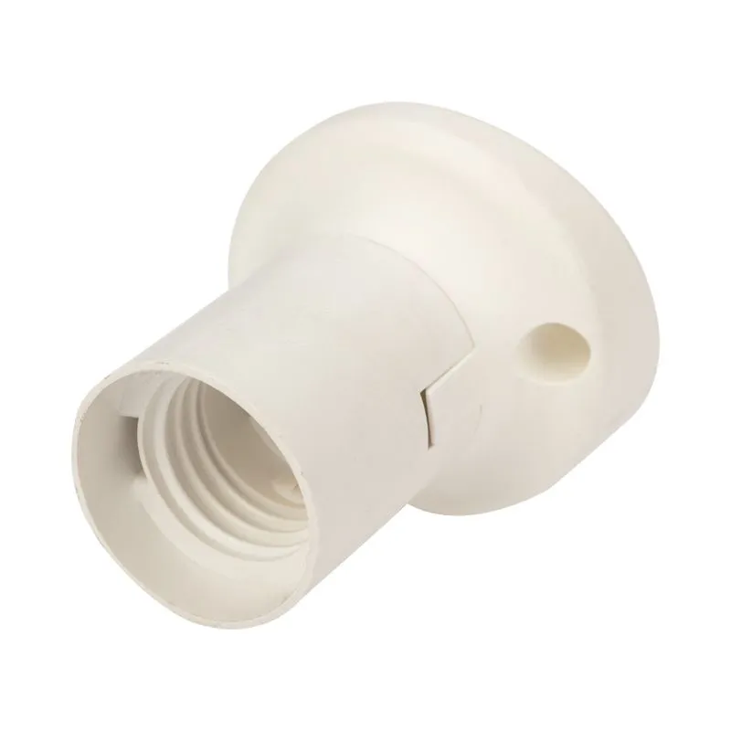 Патрон пластиковый настенный Е27 наклонный, белый, c этикеткой REXANT