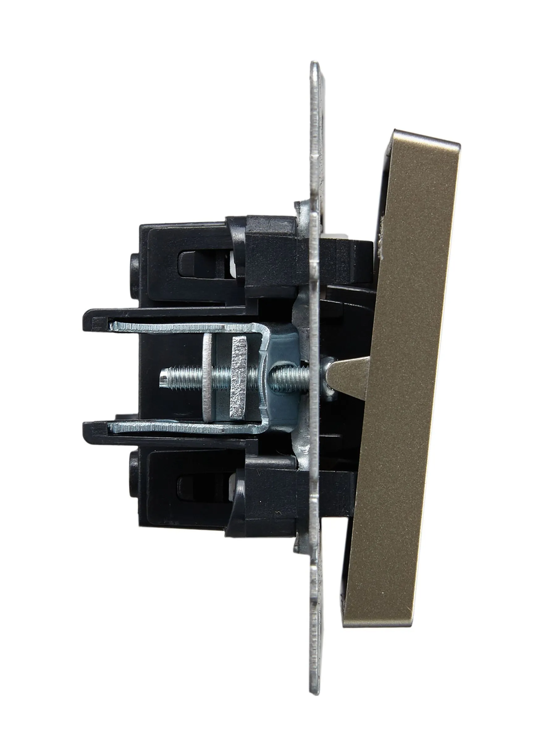 BRITE Выключатель 1-клавишный проходной с индикацией 10А ВС10-1-7-БрШ шампань IEK - Фото 4