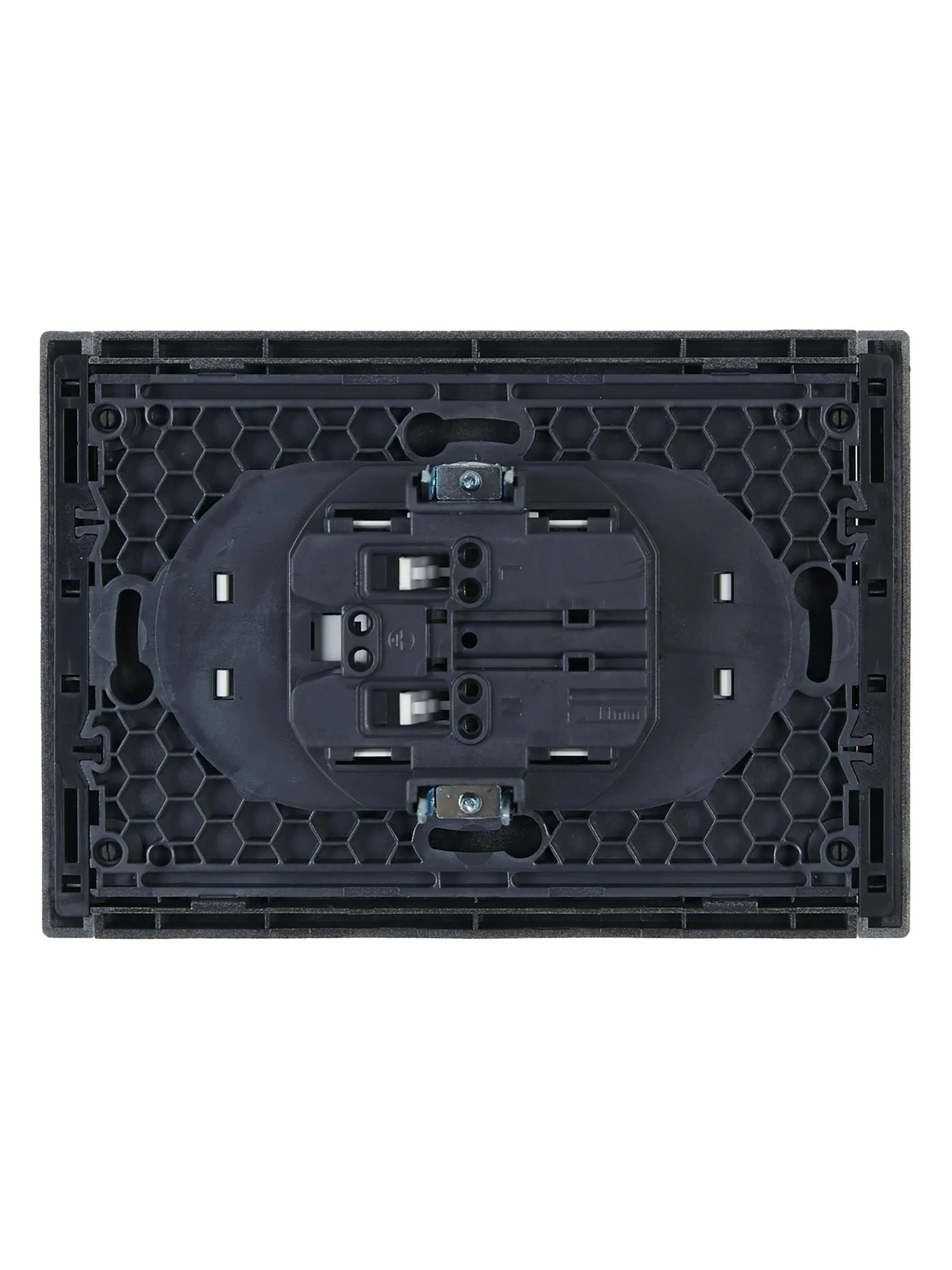 FORTE&PIANO Розетка 2-местная без заземления с защитными шторками безвинтовое крепление 10А FP525 сталь IEK - Фото 3