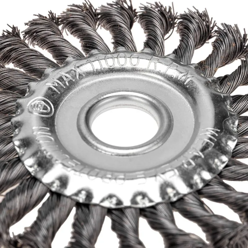 Щетка дисковая для УШМ, крученая стальная проволока, 125мм, отв. 22,23мм KRANZ - Фото 2