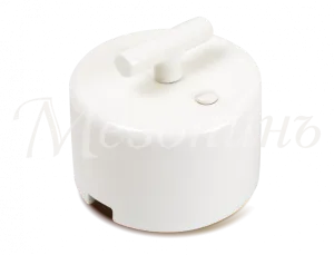 Выключатель ретро фарфоровый поворотный на четыре положения, коллекция "CILINDRO" цвет - белый,  ТМ GE90401-01