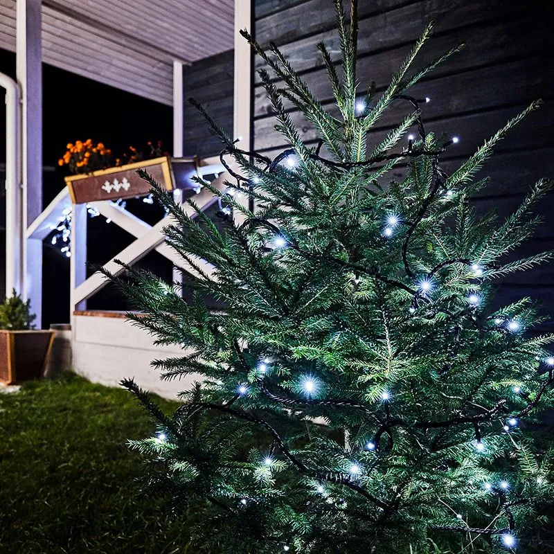 Гирлянда Нить управляемая 10м 100 LED БЕЛЫЙ черный ПВХ IP65 свечение с динамикой 230В нужен контроллер 217-204 NEON-NIGHT - Фото 2