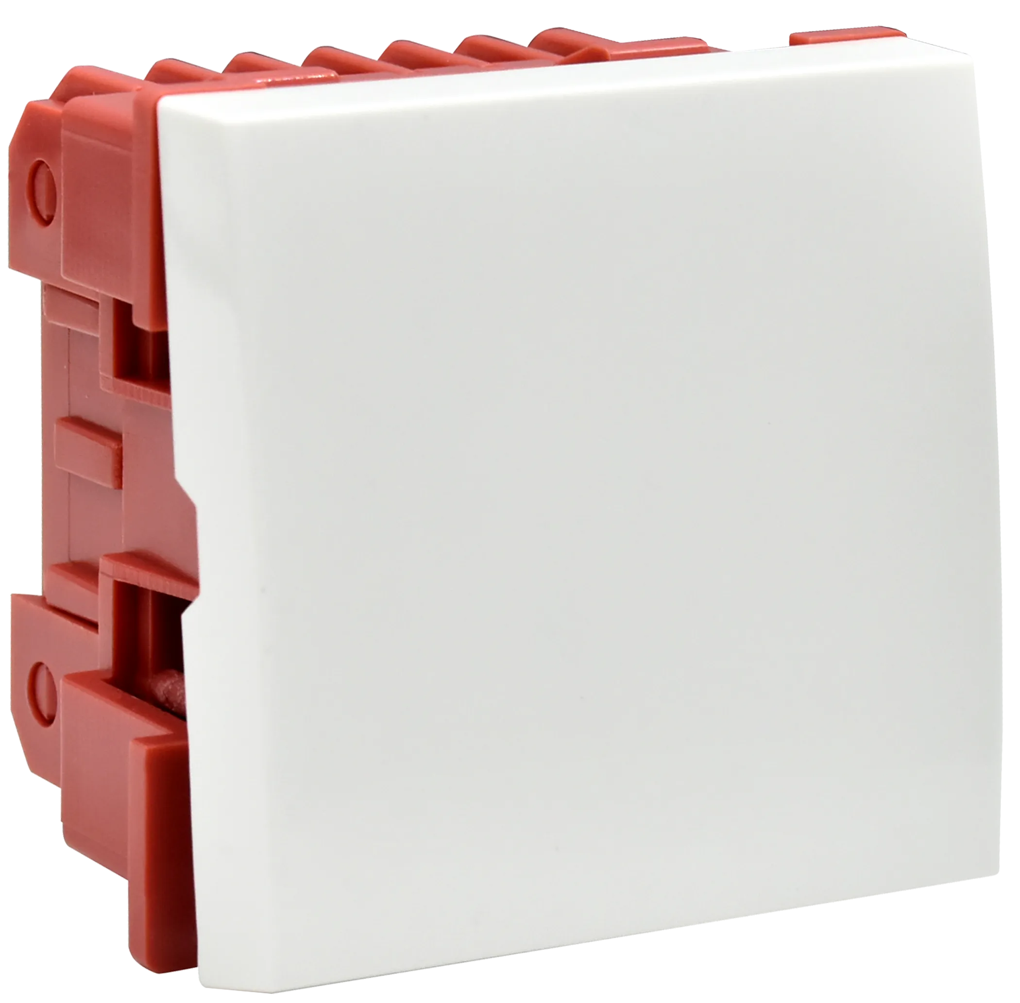 Выключатель проходной (переключатель) одноклавишный ВК4-21-00-П (на 2 модуля) ПРАЙМЕР белый IEK