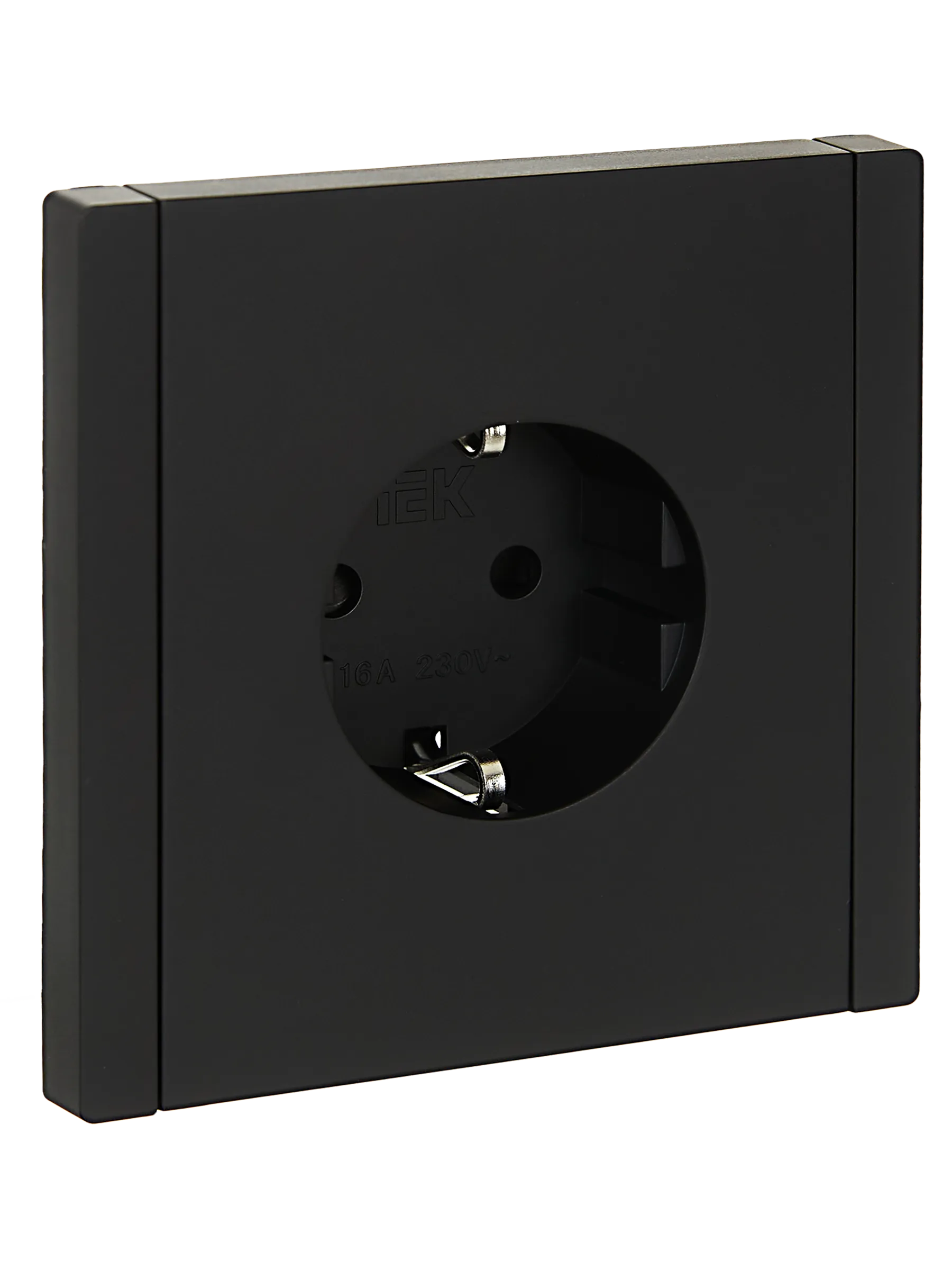FORTE&PIANO Розетка 1-местная с заземлением с защитными шторками винтовое крепление 16А FP115 черный IEK FP-R14-16-K02