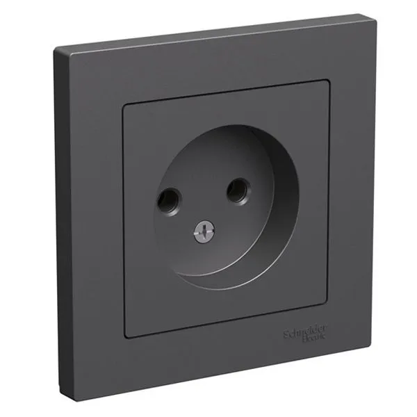 Розетка AtlasDesign без заземл. 16А в сборе базальт SE ATN001440 1741203