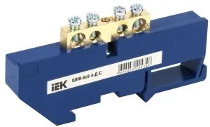 Шина N "ноль" на DIN-изол ШНИ-6х9-4-Д-С IEK YNN10-69-4D-K07