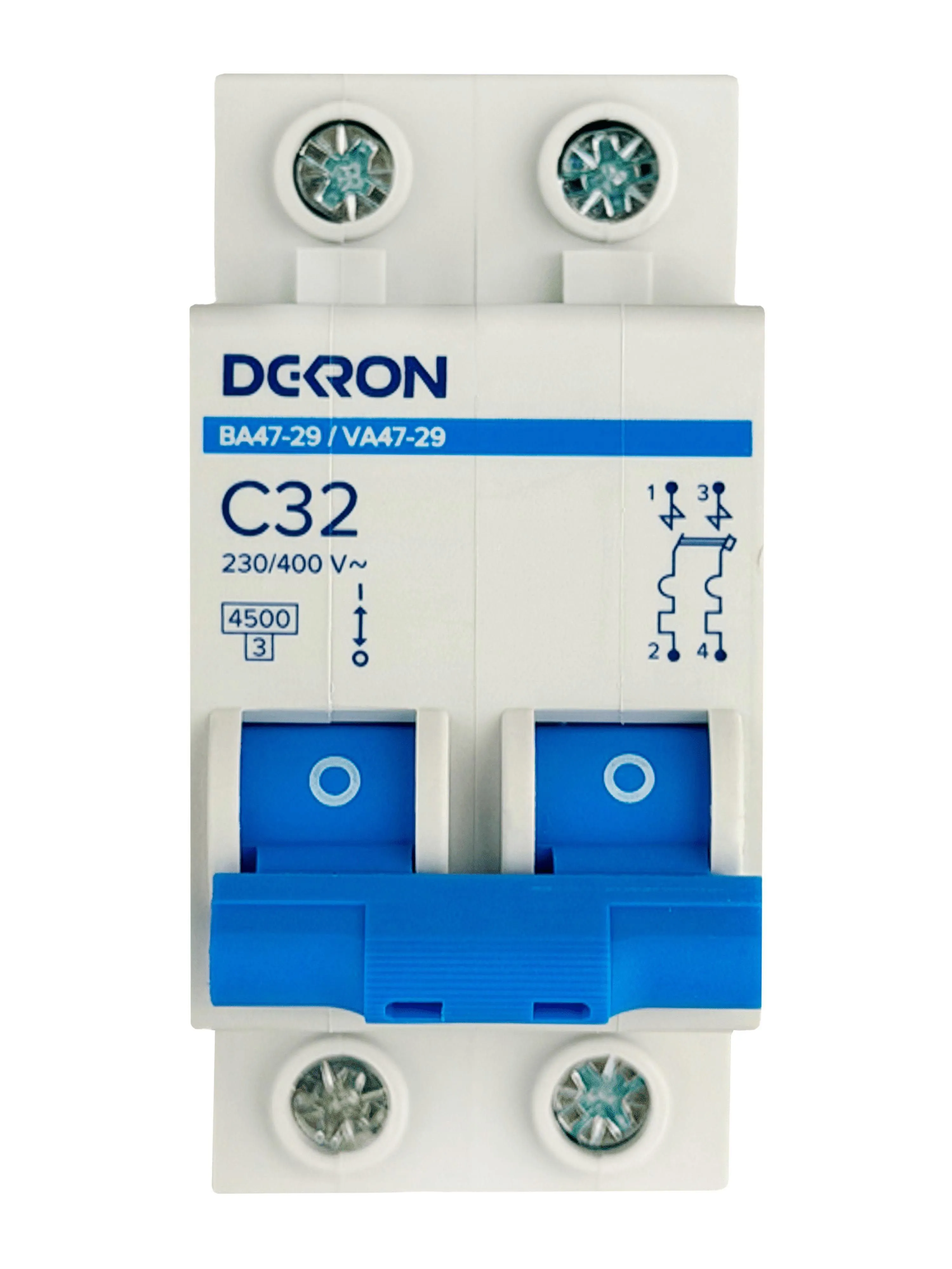 Автоматический выключатель ВА47-29 2P С32A 4,5кА mcb29-2-C32-dek